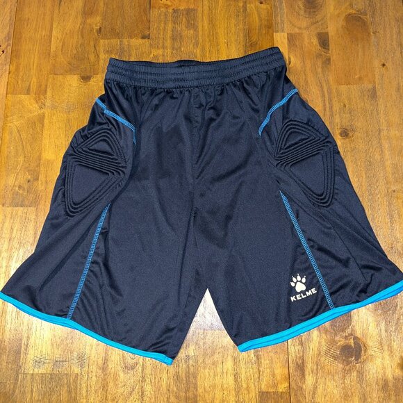 Kelme soccer football goalkeeper shorts black blue men's medium - Picture 1 of 7